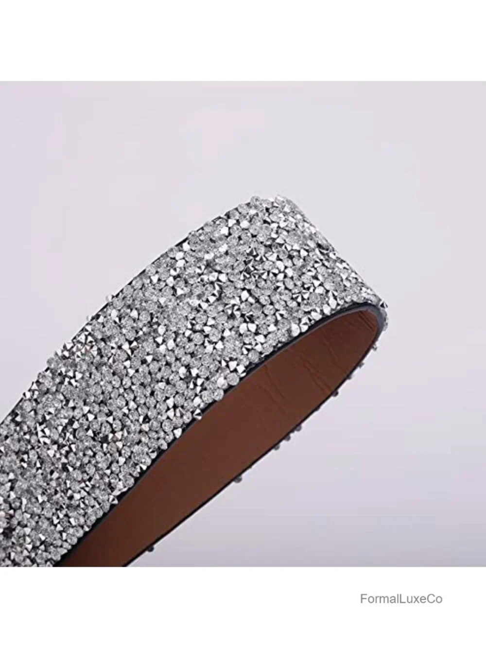 Rhinestone Pu Leather Stretchy Cinch Belt - Sparkly Crystal Waist Belt for